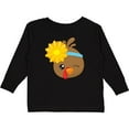 thumbnail image 3 of Inktastic Thanksgiving Turkey, Brown Turkey, Sunflower Boys or Girls Long Sleeve Toddler T-Shirt, 3 of 5