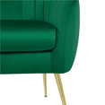 Yaheetech Channel Tufted Accent Armchair with Gold Metal Legs, Green