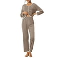thumbnail image 1 of Conjuntos de lounge para mujeres INSPIRE CHIC, camisetas de manga larga con pantalones, conjuntos de pijama L color caqui, 1 of 6