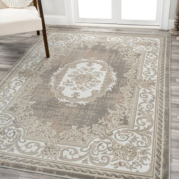 JONATHAN Y MODERN PERSIAN 5 x 8 Area Rug, Rosalia Cottage Medallion - Beige/Ivory, MDP401D-5