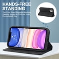 thumbnail image 3 of Allytech Magnetic Flip Folio Case for Apple iPhone 11 6.1 inch,Plain Leather RFID Blocking Card Slots Wallet Kickstand Phone Cover,Black, 3 of 10