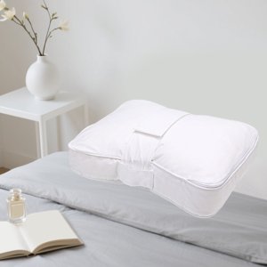 Pregnant Women’s Leg Pillow with Straps, Ergonomic Knee Cushion, Breathable Nylon, 34x24x7 cm, White, Pressure Relief for Side Sleeping and Travel