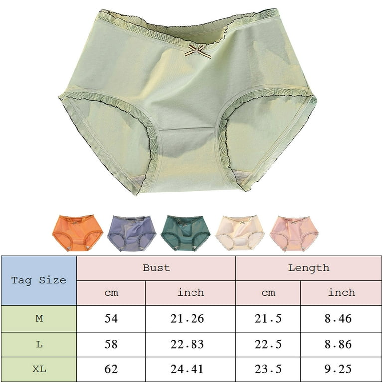 LBECLEY Women's Panties Size 7 Women Solid Mid Waist Comfortable Cotton  Cotton Crotch Briefs 2Nd Date Underwear Women Underwear Set A M