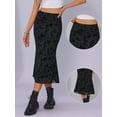 thumbnail image 2 of DARING DIVA Women's High Waist Bodycon Mesh Fishtail Midi Skirts XS Black, 2 of 6