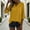 Yellow, variant on Womens V-Neck Blouse 3/4 Sleeve Cotton Linen Blend Loose Fit High Low Hem Casual Summer Top Pink,Size S