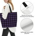 thumbnail image 3 of Kdxio Purple Black Plaid Casual Tote Bags Women Big Capacity Shoulder Bag for Women Travel Shoulder Bags Handbags, 3 of 8