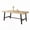 Wood color, variant on 70.9" Rectangular Dining Table for 6-8 People, Large Kitchen Table with Heavy Duty Metal Legs, T-Shaped Steel Bar