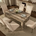 thumbnail image 4 of Ensemble de Salle à Manger en Bois Rustique 7 Pcs, Ensemble Table et Chaises Mi-Siècle Moderne pour Salles à Manger Spacieuses et Invités de Réception - Morden Fort, 4 of 5