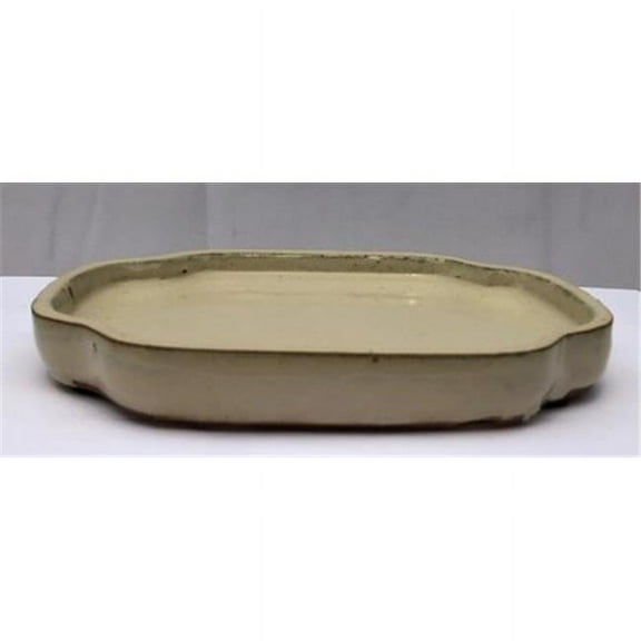 Bonsai Boy T1008 Ceramic Humidity & Drip Tray, Beige - Oval