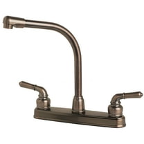 RV Mobile Home Non-Metallic Two Handle High Rise Swivel Kitchen Faucet Brushed Bronze Finish