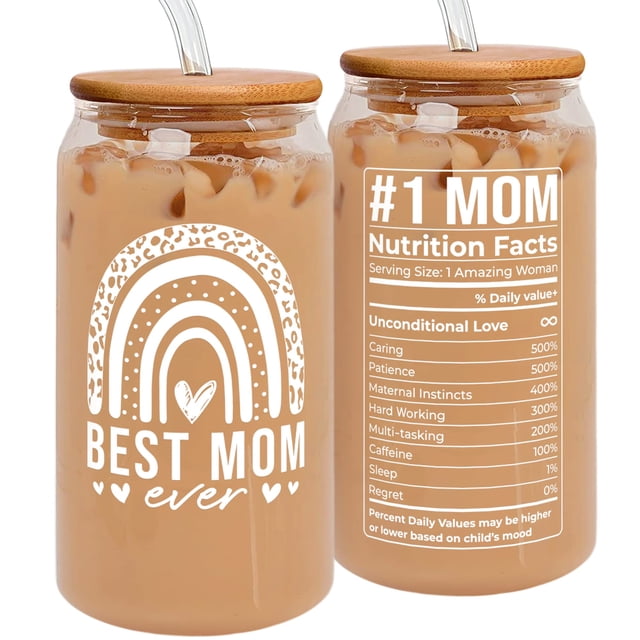Vaso tipo lata Mocosweeties de 470 ml con tapa de bambú y popote