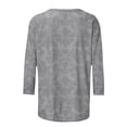 thumbnail image 5 of Fengqque Women's 3/4 Sleeve Printing T-Shirts Round Neck Tunic Tops Basic Tees Blouses Business Work Tee Top Black-C XXXXL(XXXXL), 5 of 5