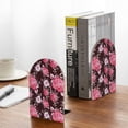 thumbnail image 5 of Naloa Rose Flowers 2 Pcs Bookend Large Capacity Office Book Ends for Home Office Library School Study Decoration, 5 of 8