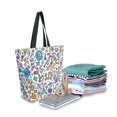 thumbnail image 2 of FORMRS Womens Canvas Tote Bag with Zipper Inner Pocket Shoulder Handbag, Doodle Pattern, 2 of 7