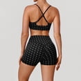 thumbnail image 4 of PISONIC Women's Polka Dots Workout Set 2 Piece Sports Bra Tank High Waisted Biker Shorts Matching Yoga Outfit Set, 4 of 6