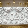 thumbnail image 6 of Paper Art 2026 Banner 3D Floral New Year Banner Line Art Minimalist Celebration Banner for New Year Party 2026 Celebration Anniversary Event, 6 of 8