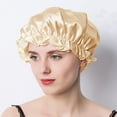 thumbnail image 6 of MEGICOT 100% Mulberry Silk Sleep Cap with Elastic Cord, Adjustable Hair Care Bonnet for Shower Makeup Doing Housework, 6 of 10