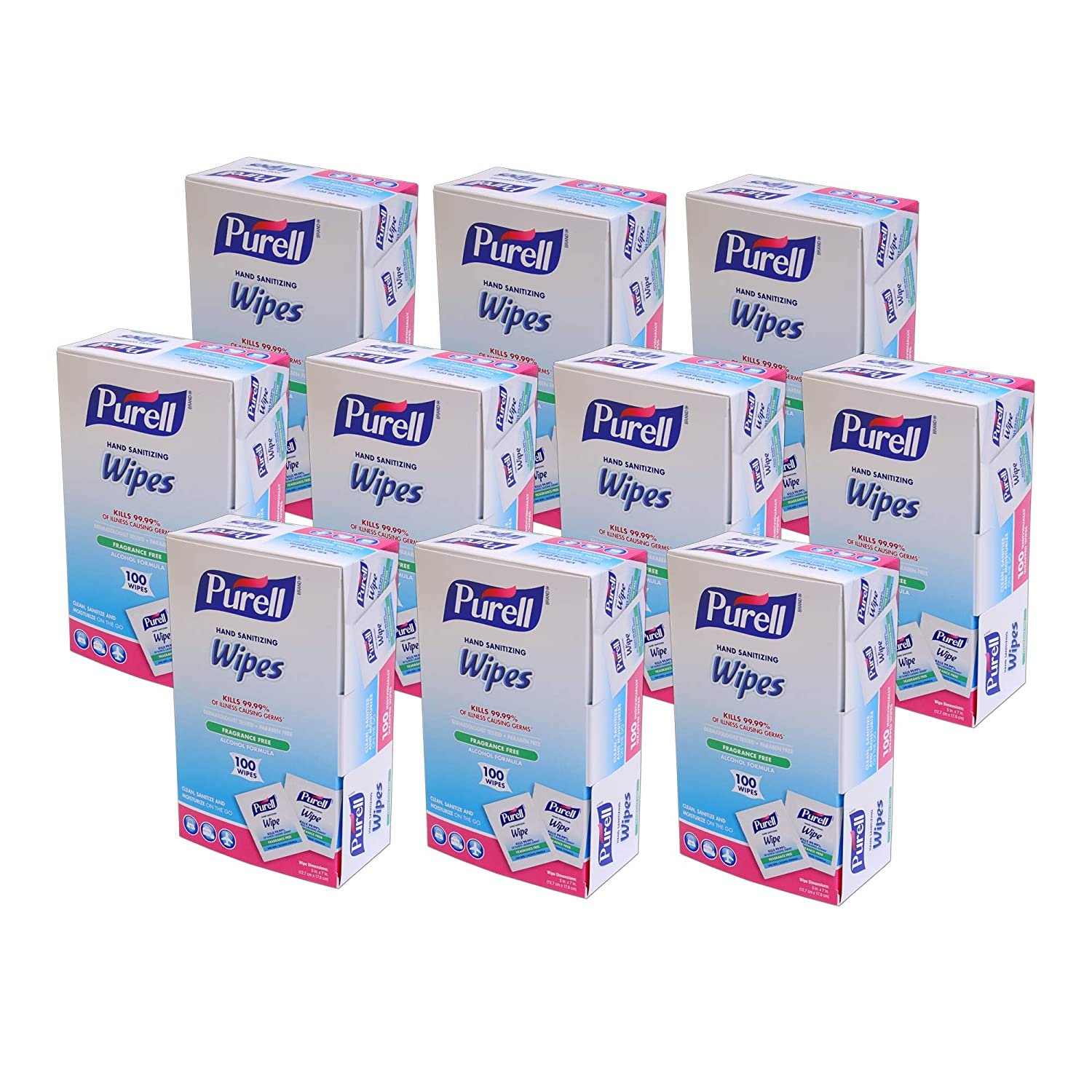 PURELL Hand Sanitizing Wipes, Alcohol Formula, Fragrance Free, 100