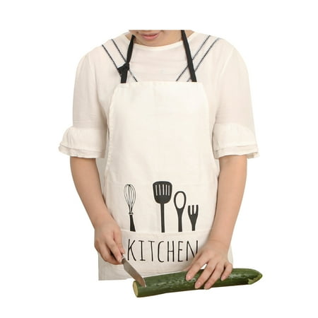

Hi FANCY Men Women Cotton Cooking Halter Neck Aprons Sleeveless Restaurant Barbecue Bib Kitchen Fork Spoon Aprons