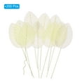thumbnail image 3 of Uxcell 4.3" Artificial Silk Leaf Artificial Leaves Stems Bulk Fake Rose Wire Crafts Leaves Beige 200 Pcs, 3 of 5