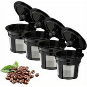 Reusable K Cups For Keurig, Reusable K CUP Coffee Filter Refillable Single K CUP for Keurig 2.0 1.0 BPA Free-4 Packs