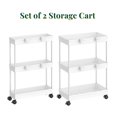 thumbnail image 2 of 2 Pack 3Tier Kitchen Slide Out Rolling Rack Storage Cart Organizer with Wheels, 2 of 8