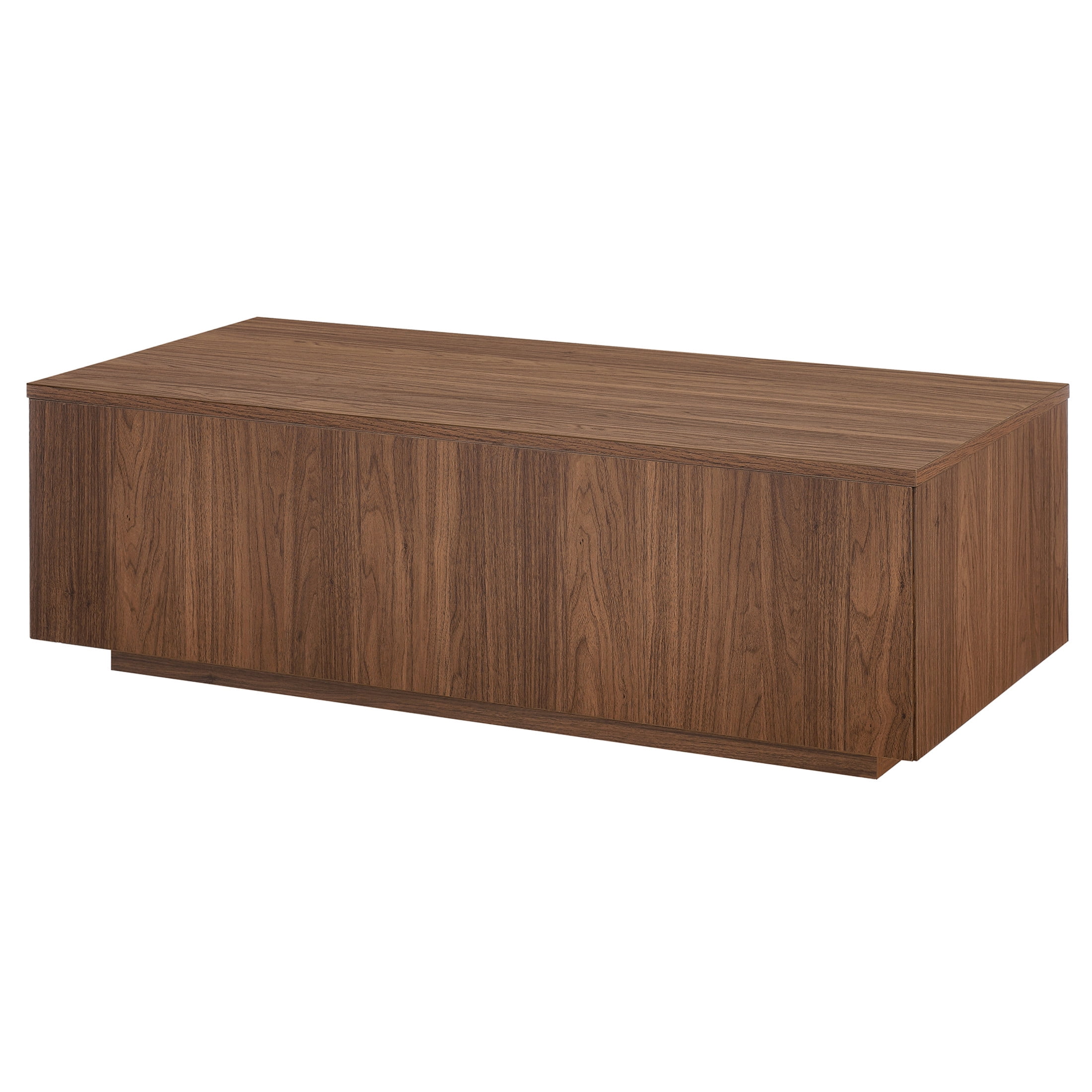Evelyn&Zoe Modern/Contemporary 48" Wide Satin Walnut Coffee Table