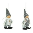 thumbnail image 4 of Northlight Plush Striped Boy and Girl Christmas Ornaments - 5.5" - Gray and White - Set of 2, 4 of 6