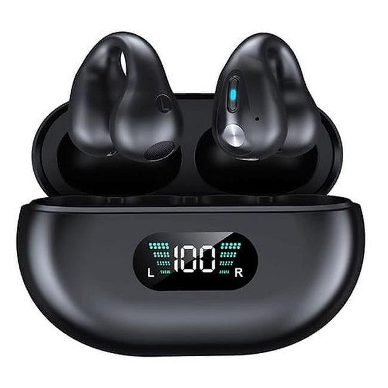 Alpha Digital Wireless Bluetooth Bone Conduction Ear Clip Earbuds, Black