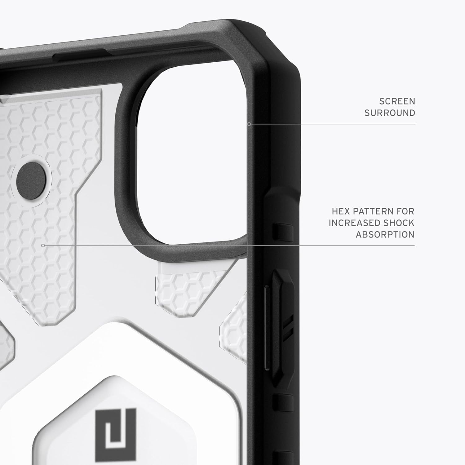 UAG iPhone 15 Case 6.1" Pathfinder Clear Ice/Silver Built-in Magnet Compatible with MagSafe Charging Rugged Transparent Dropproof Protective Cover by URBAN ARMOR GEAR