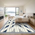 thumbnail image 3 of ODIKA 8'x10' Machine Washable Non-Slip Area Rug, Geometric Navy High Traffic Rug with Pad, Gray, 1055609, 3 of 8