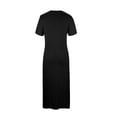 thumbnail image 3 of Mingw Womens Maxi Dresses Cap Sleeve Long High Side Slit Casual Dresses Loose Plain Elegant Flowy Wedding Guest Dress ,XL,Black, 3 of 5