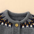 thumbnail image 4 of Baby Newborn Girls Boys Cotton Knitted Sweater Romper Jumpsuit Outfits Hat Set Kids Ugly Christmas Sweater Fall Gray, 4 of 9