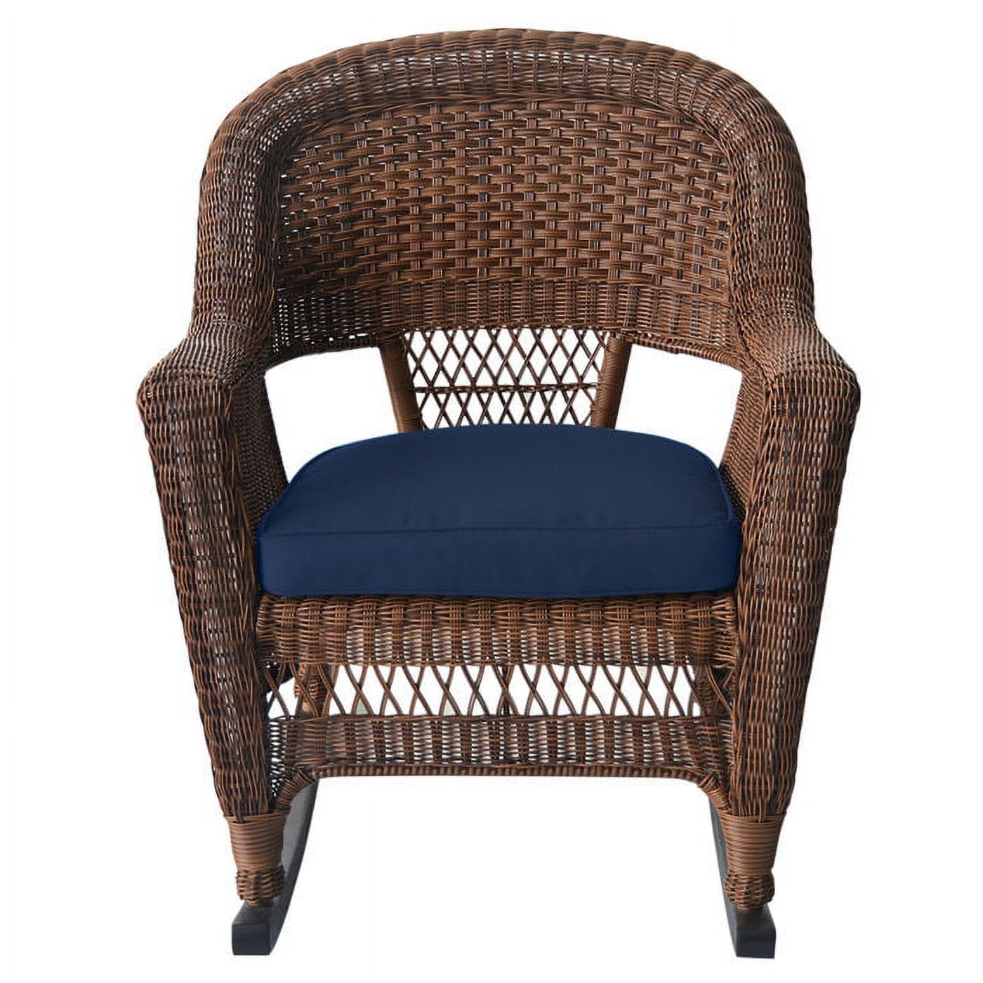 Jeco 3pc Rocker Wicker Chair Set With Red Cushion-Finish:Black - image 2 of 4
