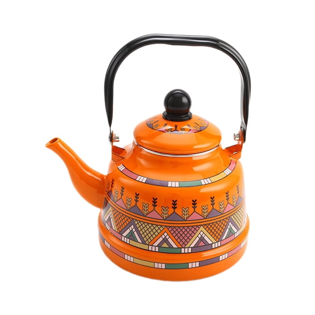 ZheElen Bouilloire à Eau 1700 ml Théière Légère Décorations Rouges pour la Maison Chambre pour Salon Orange 16x21 cm