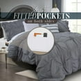 thumbnail image 5 of Mocassi Amy 12-Pieces Gray Pintuck Comforter Bedding Sets, Queen, 5 of 8