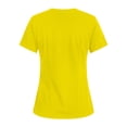 thumbnail image 4 of Iaqnaocc Scrubs for Women Plus Size Solid Color Nursing Uniform Fashion V Neck Side Slits Scrub Tops Holiday Short Sleeve Medical Workwear with 3 Pockets Yellow XL, 4 of 4