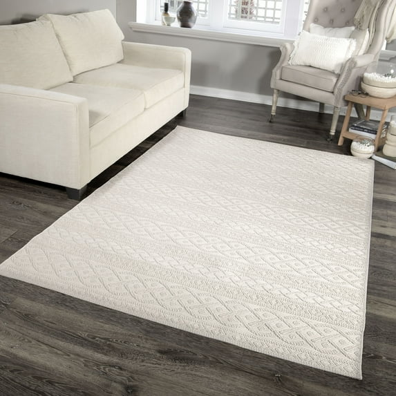 Orian Rugs Indoor/Outdoor Knit Organic Cable Area Rug