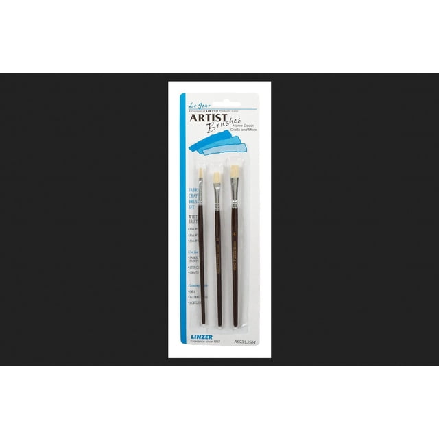 Juego de pinceles Linzer Artist n.° 0, 2, 4 cerdas blancas planas
