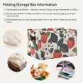 thumbnail image 6 of WOBOGO A Seamless Pattern with Adorable Strawberry Leaves Square Storage Basket with Waterproof Canvas and PE Lining Durable PU Leather Handles 14.2×10.2×8.3in, 6 of 9