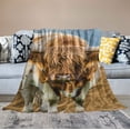 thumbnail image 2 of ONETECH Highland Cow Blanket for Girls Boys Highland Cow Gifts Cow Throw Blanket for Couch Sofa Bed Soft Warm Flannel for Kids Adults, 2 of 6