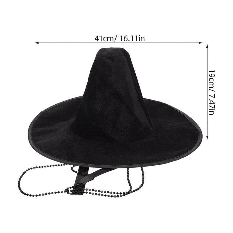 BESTYASH 3Pcs Costume Headwear in Black Velvet, Wide Brim, Authentic ...