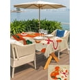 thumbnail image 5 of Outdoor Tablecloth with Umbrella Hole for Patio/Picnic/Party/Camping, Khaki Gourd Waterproof Table Cloth Rectangle Table Cover Washable, Floral Modern Art Red Beige (54"x 80"), 5 of 9