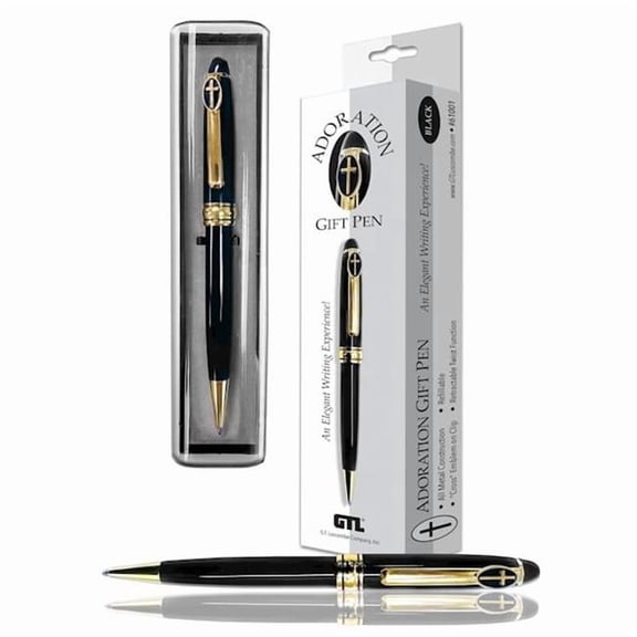 G.T Luscombe 374843 Cross Adoration-Black & Gold with Case & Hangable Box Pen