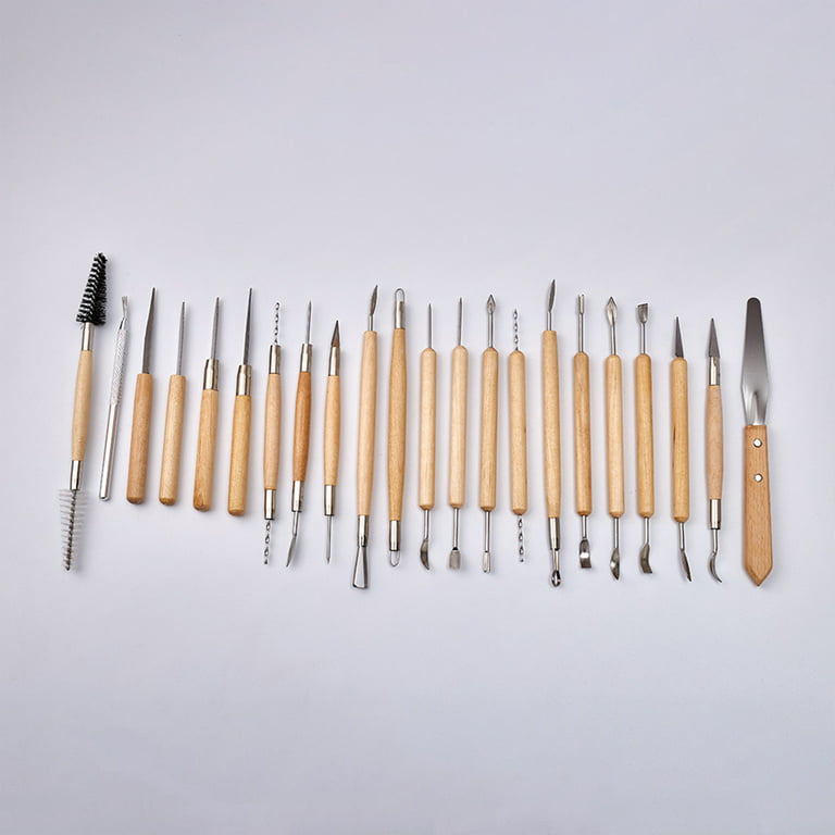 Pottery Clay Sculpting Tools Wooden Pottery Carving Tool Set for Painting  Pottery Clay Modeling Embossing Nail Art DIY 