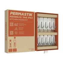 Permastik Damage Free Kitchen Hooks Bulk pack – 10 Small and 5 Medium Adhesive Hooks