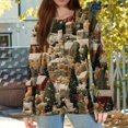 thumbnail image 5 of WTOBBY Women's Fashion Printed Long Sleeve Knitted Cardigan Button Down Jacket, Christmas Pattern Warm and Soft Outerwear for Casual and Party Wear,Army Green L, 5 of 7