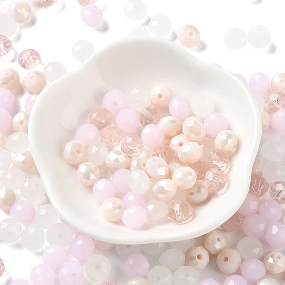 DanLingJewelry About 140Pcs Pink Series Faceted Glass Beads Cute Teardrop Shaped Spacer Beads for Jewelry Making Crafting