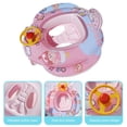 thumbnail image 2 of Flotador de piscina para bebé con asiento de seguridad y volante, anillo de natación inflable de dibujos animados, ayuda para el entrenamiento de natación para niños de 1 a 6 años, 2 of 5