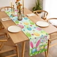 thumbnail image 3 of Table Runner 48 Inches Long for Kitchen Dining, Easter Dresser Scarf Farmhouse, Dining Table Decorations for Wedding/Parties, Spring Easter Eggs Bunny Butterflies Green 13 x 48 In, 3 of 8